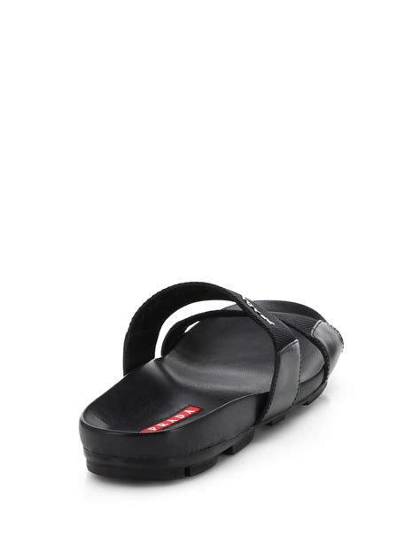 prada men s double-strap slides|Prada men's moccasins.